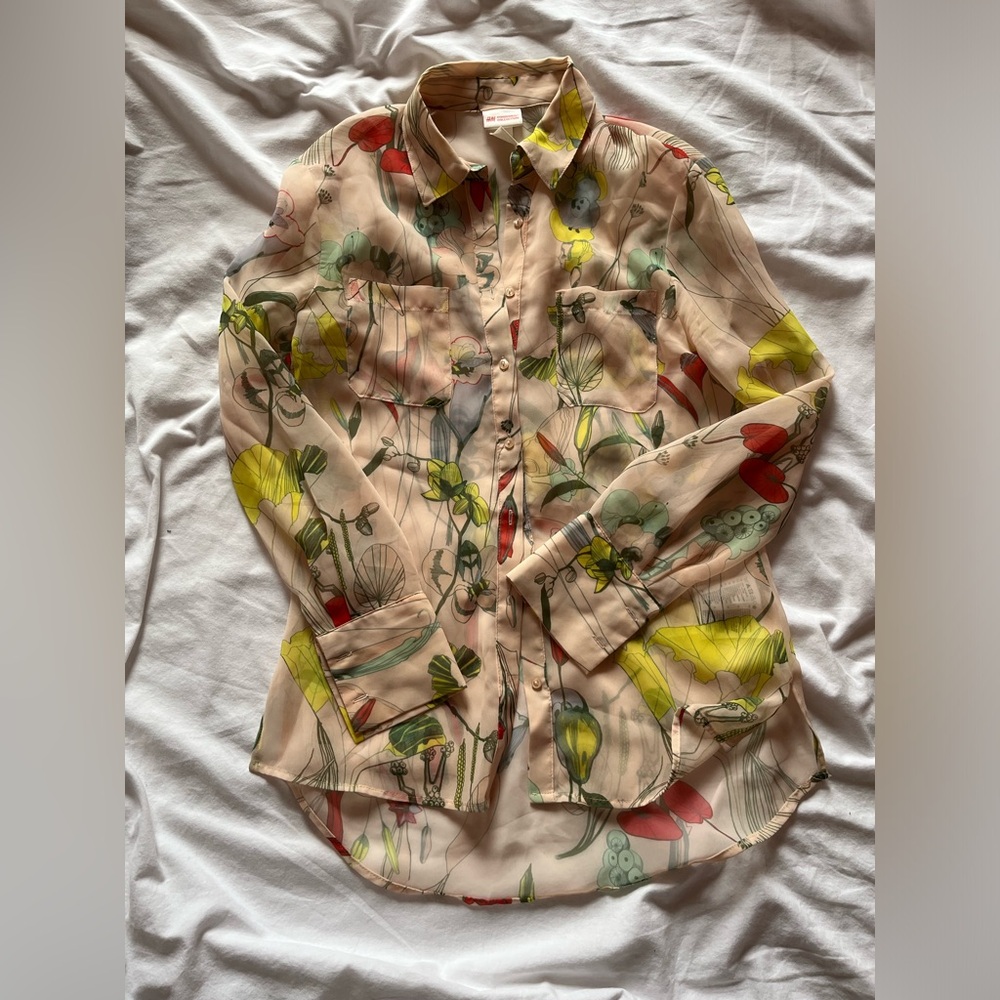 H&M Conscious Collection sheet floral blouse